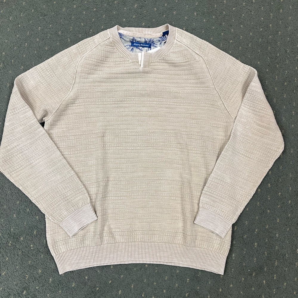 Tommy Bahama Men's Beige Crewneck Sweater